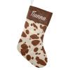 CUXWEOT Personalized Cow Print Christmas Stocking Customize Name Xmas Socks for Family Holiday Decorations Gift 17.52 x 7.87 Inch view 1