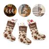 CUXWEOT Personalized Cow Print Christmas Stocking Customize Name Xmas Socks for Family Holiday Decorations Gift 17.52 x 7.87 Inch view 3