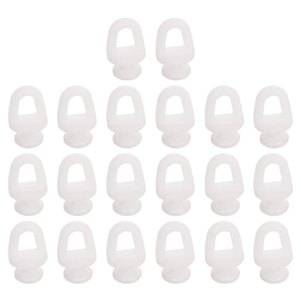 Bettomshin Curtain Track Rollers Plastic Drapery Rail Sliding Glider for Windows Shower Curtain Tracks 0.43" Dia, White 20 Pcs
