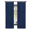 Fcosie Navy Blue Blackout Curtains Pinch Pleated Drapes for Traverse Rod Flax Texture Panels (50 x 84 Inch, Set of 2), Living Room Window Curtains with Blackout Lining view 1
