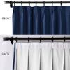 Fcosie Navy Blue Blackout Curtains Pinch Pleated Drapes for Traverse Rod Flax Texture Panels (50 x 84 Inch, Set of 2), Living Room Window Curtains with Blackout Lining view 2