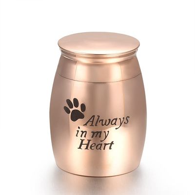 KBFDWEC Stainless Steel Always in My Heart Jar Keepsake Funeral for Ashes Urn Custom Engraved Cremation for Pets Human Large 40mm 29mm Rose Color