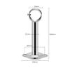 2PCS Curtain Rod Bracket Stainless Steel Ceiling Mount Rod Holder 25mm Diameter 400mm Height Closet Rod End Support Holder Pipe Flange Socket Round Base with Iron Expansion view 2