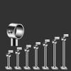 2PCS Curtain Rod Bracket Stainless Steel Ceiling Mount Rod Holder 25mm Diameter 250mm Height Closet Rod End Support Holder Pipe Flange Socket Round Base with Iron Expansion view 4