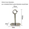 2PCS Curtain Rod Bracket Stainless Steel Ceiling Mount Rod Holder 32mm Diameter 300mm Height Closet Rod End Support Holder Pipe Flange Socket Square Base with Steel Expansion view 2