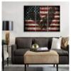 3 Pieces Rustic American Flag Canvas Wall Art Bald Eagle Flags for Room American Flag Decor Wooden American Flag Wall Decor Patriotic Decorations for Home Office Ready to Hang (20''Wx28''Hx3PCS) view 2