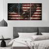 3 Pieces Rustic American Flag Canvas Wall Art Bald Eagle Flags for Room American Flag Decor Wooden American Flag Wall Decor Patriotic Decorations for Home Office Ready to Hang (20''Wx28''Hx3PCS) view 4