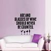 Age and Glasses Quotes Wine Quote Wine Bottle Drinking Glass Wall Decals for Dining Room Home House Winery Restaurant Kitchen Bar Wine Cellar Decor Stickers Wall Art Vinyl Decoration Size (10x10 inch) view 1