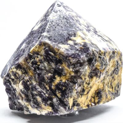 3.5" 525g Dark Purple Lepidolite w/Yellow Inclusions Polished Top Specimen Natural Lithia Mica Gemstone Crystal Mineral Point - Brazil