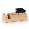 C/M Espresso Tamping Station, Coffee Filter Tamper Holder, Espresso Knock Box, Coffee Grounds Container, Wooden Espresso Tamper Mat, Perfect Coffee Espresso Machine Accessories - 58Mm view 1