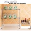 CGF- Microwave Stand, 2-Tier Multifunctional Microwave Ovens Countertop, Stainless Steel Fine Mesh Silver Kitchen Shelf with 4 Hooks view 3