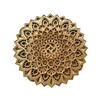 BHDecor Home Wall Decor  Multilayered Laser Cut Carved Elegant Wooden Mandala Hanging MDF Panels for Decoration - Rustic Contemporary Artwork 14.1 x 14.1 inch (36cm), Natural Wood view 1