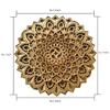 BHDecor Home Wall Decor  Multilayered Laser Cut Carved Elegant Wooden Mandala Hanging MDF Panels for Decoration - Rustic Contemporary Artwork 14.1 x 14.1 inch (36cm), Natural Wood view 3