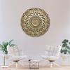 BHDecor Home Wall Decor  Multilayered Laser Cut Carved Elegant Wooden Mandala Hanging MDF Panels for Decoration - Rustic Contemporary Artwork 14.1 x 14.1 inch (36cm), Natural Wood view 3