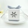 DOITOOL 40 pcs Candy Box Candy Favor Box Wedding Hollowed- Out Snowflake Shape Design with Ribbon for Guest (Snowflake Silver+ White view 2