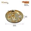 KALARAMBH Brass Pooja Puja Dish/Thali for Temple Mandir Arti Home Table Decor Collectible Handicraft Art - Yellow, 8 x 8 x 1 Inches (L x W x H) view 2