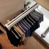 DONGYUE Wardrobe Telescopic Clothes Rail, Pull-Out Hanger Adjustable 30-60 Cm Metal Base, Used to Store Pants Clothes, Can Save Wardrobe Space Closet Storage Rack-White (Size : 55cm/21.6in) view 2