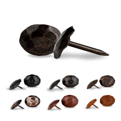 50 Pack 0.75" Round Head Iron Clavos Decorative Nails Sealed Unfinished Handmade Rustic Round Fasteners for Farmhouse Shutters, Faux Wood, Barn Doors, Shutters, Gates Ornamental Wood Accent