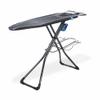 Minky Homecare Ergo Plus Prozone Ironing Board Made in UK Freestanding Full Size Iron Table with Heat Reflective Cover, Thick Felt Underlay and Large 48" x 15" Ironing Surface (Gunmetal and Blue) view 1