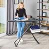 Minky Homecare Ergo Plus Prozone Ironing Board Made in UK Freestanding Full Size Iron Table with Heat Reflective Cover, Thick Felt Underlay and Large 48" x 15" Ironing Surface (Gunmetal and Blue) view 4