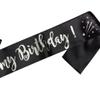 OMISS It's My Birthday - Black and Silver Sash - Be the Most Beautiful for Your Birthday (Black and Silver) view 2