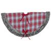 48" Red and White Plaid Christmas Tree Skirt with Snowflake view 4