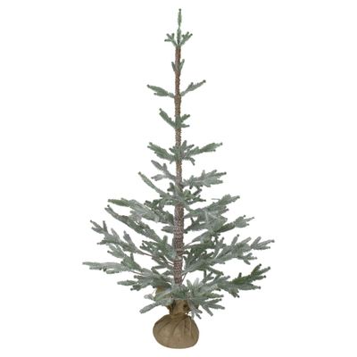 Northlight 4' Snow Covered Frosted Pine Artificial Christmas Tree with Jute Base - Unlit