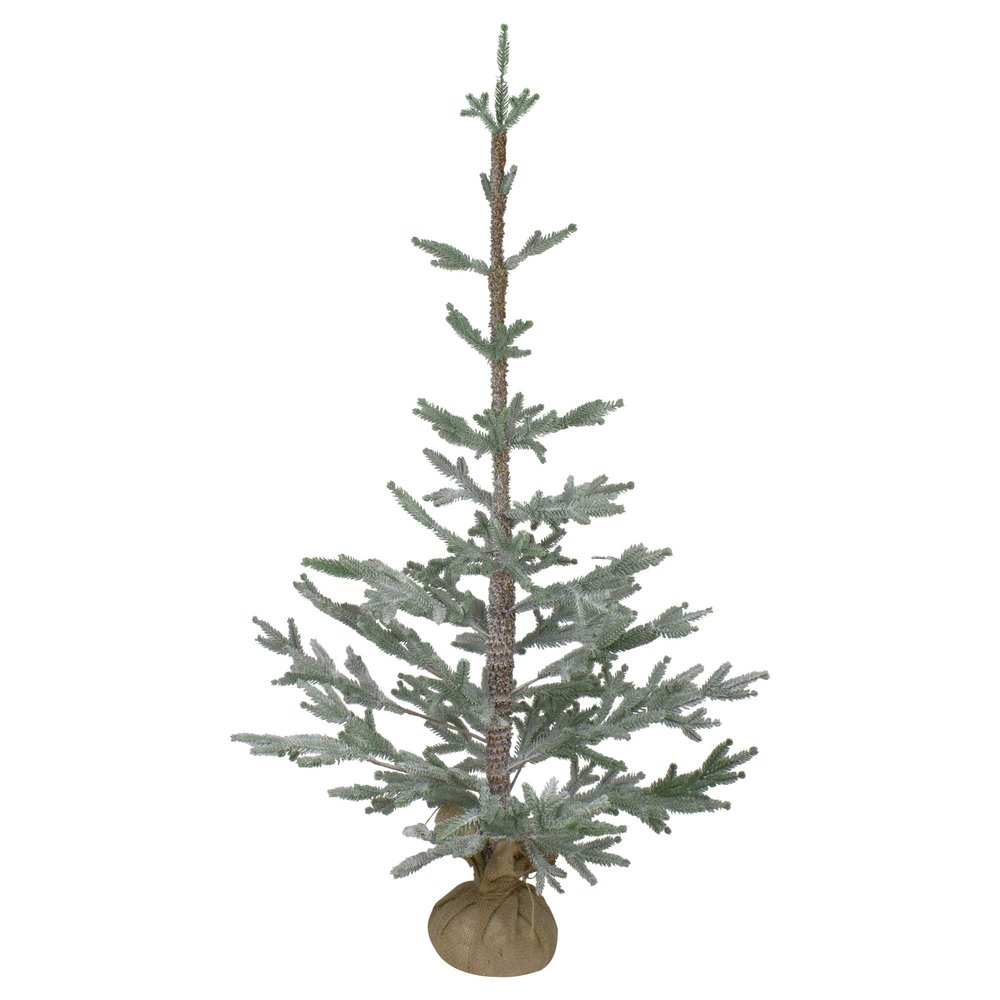 Northlight 4' Snow Covered Frosted Pine Artificial Christmas Tree with Jute Base - Unlit