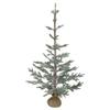Northlight 4' Snow Covered Frosted Pine Artificial Christmas Tree with Jute Base - Unlit view 1
