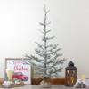 Northlight 4' Snow Covered Frosted Pine Artificial Christmas Tree with Jute Base - Unlit view 2