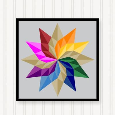 BARN Quilt Block Outdoor Square BQ072-03 | 6 Sizes | Outside Pattern | Wall Art | Yard Art | Barn Quilt Sign | Farm Quilt Design (11.5" x 11.5" 1 Sided)