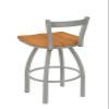 821 Catalina Low Back 25" Swivel Counter Stool with Anodized Nickel Finish and Medium Maple Seat view 2