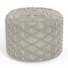 SIMPLIHOME Coates Contemporary Round Macrame Pouf in Cloud Grey Cotton for the Living Room, Bedroom and Kids Room view 1