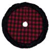 48" Red and Black Plaid with Polka Dots Christmas Tree Skirt view 1