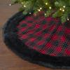 48" Red and Black Plaid with Polka Dots Christmas Tree Skirt view 2