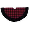 48" Red and Black Plaid with Polka Dots Christmas Tree Skirt view 3