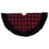 48" Red and Black Plaid with Polka Dots Christmas Tree Skirt view 4
