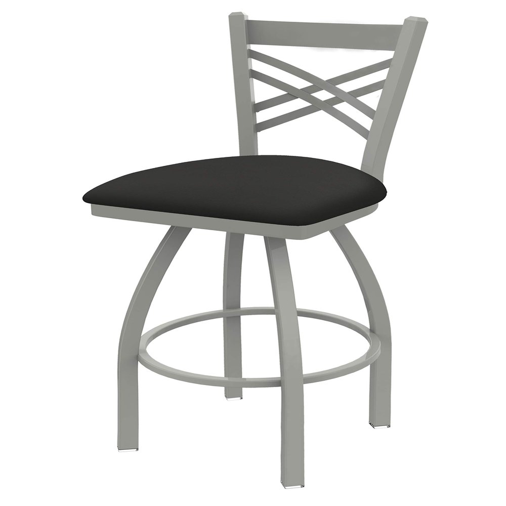 HBS 820 Catalina 36" Swivel Bar Stool with Anodized Nickel Finish and Canter Iron Seat
