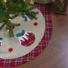 48" Burlap Plaid Tree Skirt with Christmas Puddings view 2