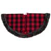 48-Inch Red and Black Christmas Tree Skirt with Burlap Snowflake view 4