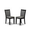 East West Furniture V627MZ650-9 9 Piece Kitchen Table Set Includes a Rectangle Dining Room Table with V-Legs and 8 Dark Gotham Grey Linen Fabric Parsons Chairs, 40x72 Inch, Multi-Color view 4