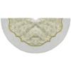 48-Inch Gold Poinsettia Glitter Christmas Tree Skirt with a Velvet Border view 1