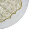 48-Inch Gold Poinsettia Glitter Christmas Tree Skirt with a Velvet Border view 2
