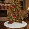 48-Inch Gold Poinsettia Glitter Christmas Tree Skirt with a Velvet Border view 3