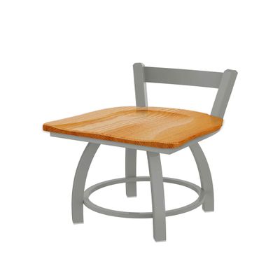HBS 821 Catalina Low Back 18" Swivel Vanity Stool with Anodized Nickel Finish and Medium Oak Seat