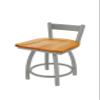 HBS 821 Catalina Low Back 18" Swivel Vanity Stool with Anodized Nickel Finish and Medium Oak Seat view 1
