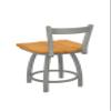 HBS 821 Catalina Low Back 18" Swivel Vanity Stool with Anodized Nickel Finish and Medium Oak Seat view 3