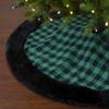 48" Green and Black Plaid Christmas Tree Skirt view 2