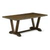 East West Furniture V777MZ716-5 5 Piece Dining Room Furniture Set Includes a Rectangle Dining Table with V-Legs and 4 Dark Khaki Linen Fabric Parsons Chairs, 40x72 Inch, Multi-Color view 3
