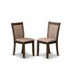 East West Furniture V777MZ716-5 5 Piece Dining Room Furniture Set Includes a Rectangle Dining Table with V-Legs and 4 Dark Khaki Linen Fabric Parsons Chairs, 40x72 Inch, Multi-Color view 4